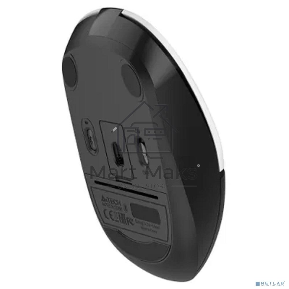 Мышь беспроводная A4Tech Fstyler FB12 белый/черный, 1200 dpi, радиоканал, Bluetooth, USB, кнопки - 3