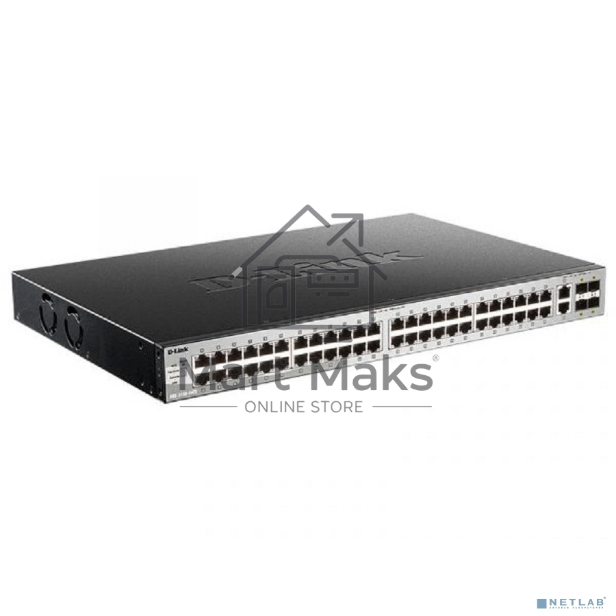 Управляемый L3 стекируемый коммутатор D-Link DGS-3130-54TS/B1A PROJ с 48 портами 10/100/1000Base-T, 2 портами 10GBase-T и 4 портами 10GBase-X SFP+