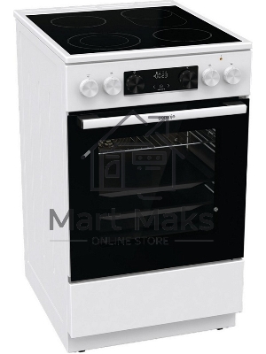 Плита электрическая Gorenje GECS5C70WA белый, конфорок 4 электрических, духовка 70 л, 50 см x 85 см x 59.4 см