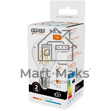 Лампа светодиодная филаментная Gauss Filament 7Вт цок.: E27 груша св. свеч. бел. теп. (упак.: 10 шт)