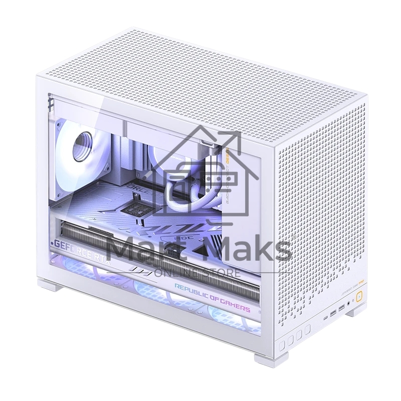Корпус без блока питания Case JONSBO D32 PRO, Mini-Tower, TG, no fan, 2xUSB-A 3.2 + 1xUSB-C 3.2, mATX, mDTX, mITX White
