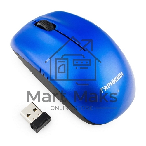 Мышь беспроводная Гарнизон GMW-400B синий, 1200 dpi, радиоканал, USB, кнопки - 3
