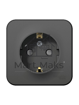 Розетка 1-м ОП Blanca 16А IP20 250В с заземл. защ. шторки с изолир. пластиной антрацит SchE BLNRA011116