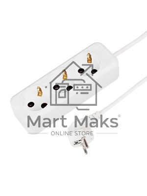 Удлинитель Rexant 3 гнезда, 5 м, 3х1.0 мм², с/з, белый (Сделано в России)