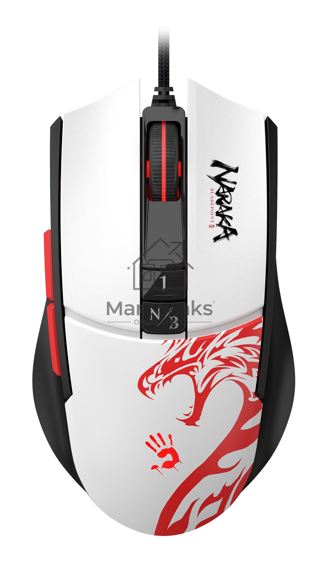 Мышь проводная A4Tech Bloody L65 Max белый, 12000 dpi, USB, кнопки - 7