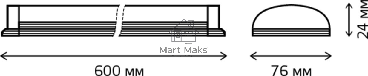 Светильник светодиодный WLF-2 ДПО 18Вт 4000К IP40 1520лм 600х76х24мм сталь GAUSS 844424218