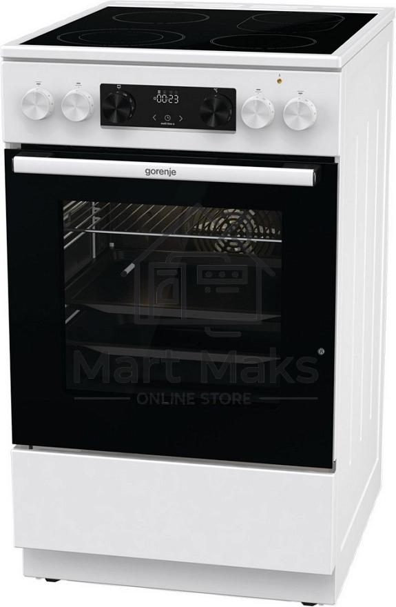 Плита электрическая Gorenje GECS5C70WA белый, конфорок 4 электрических, духовка 70 л, 50 см x 85 см x 59.4 см