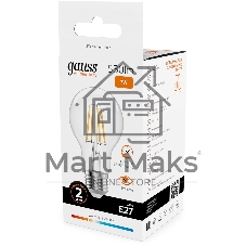 Лампа светодиодная филаментная Gauss Filament 7Вт цок.: E27 груша св. свеч. бел. теп. (упак.: 10 шт)
