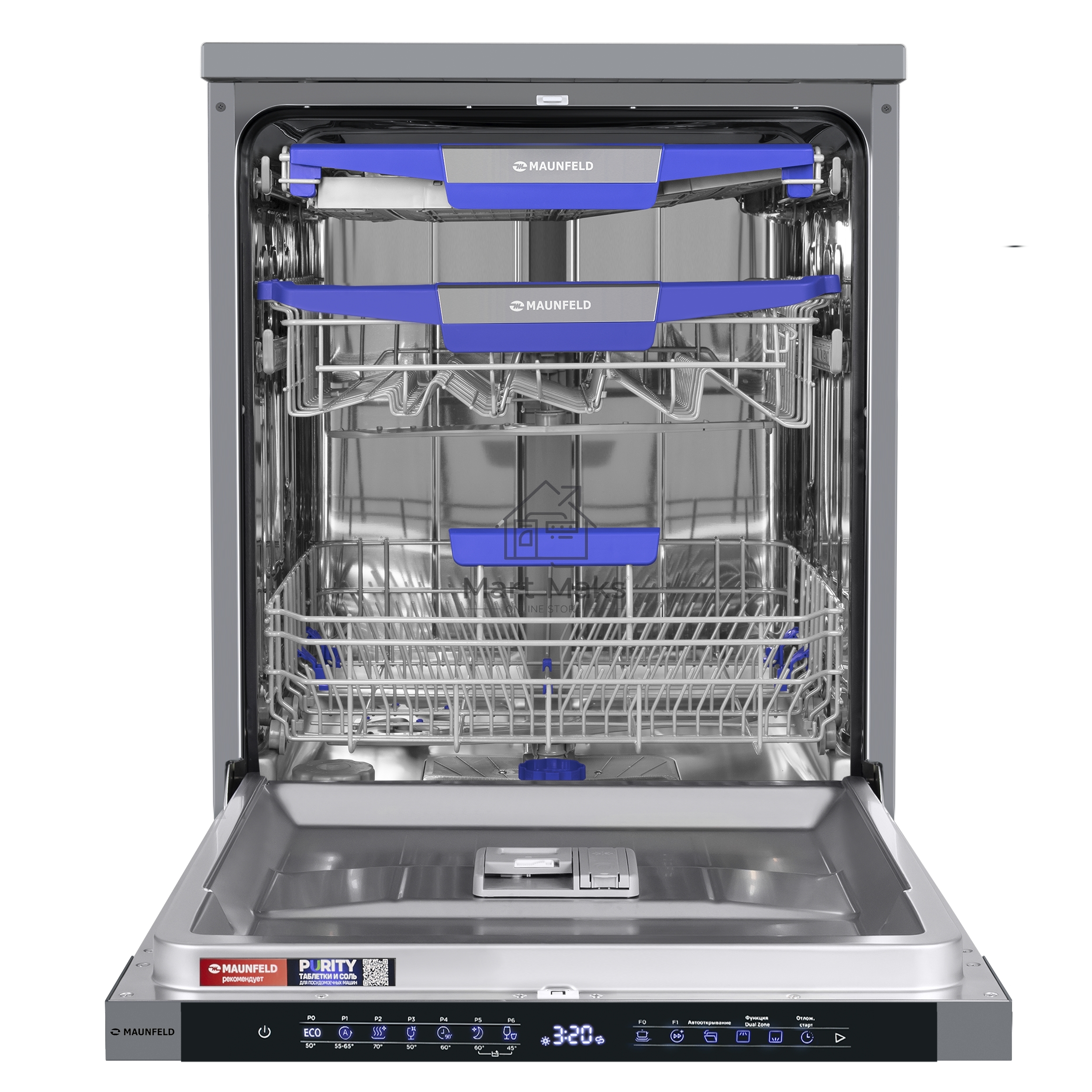 Посудомоечная машина Maunfeld MWF60331S Inverter, нержавеющая сталь, 59.8 см, 14 компл., 42 дБ, класс A+++