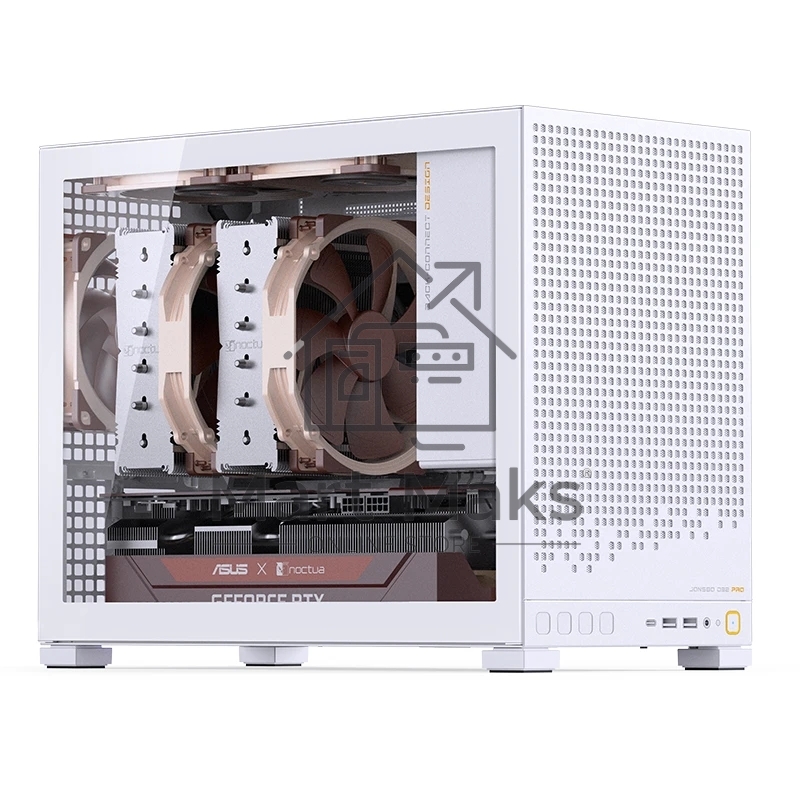 Корпус без блока питания Case JONSBO D32 PRO, Mini-Tower, TG, no fan, 2xUSB-A 3.2 + 1xUSB-C 3.2, mATX, mDTX, mITX White
