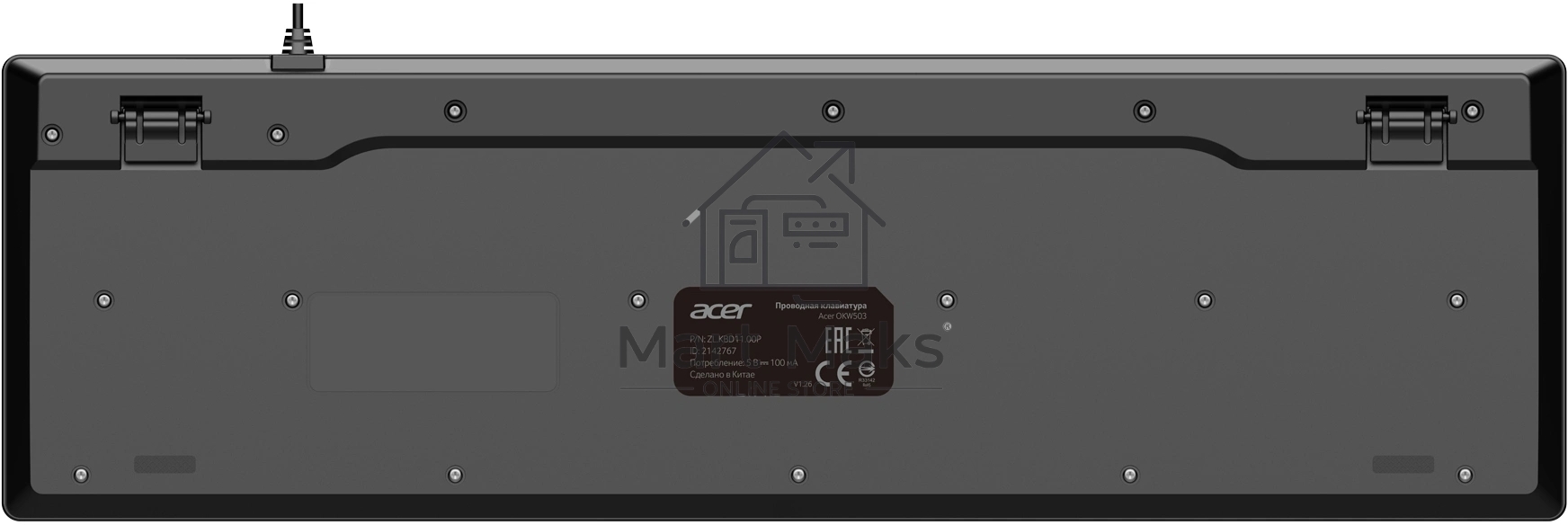 Клавиатура Acer OKW503 черный USB Multimedia (ZL.KBD11.00P) кабель 1.8м