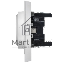 Розетка 2-м IEK BR-R24-16-K91-F СП BRITE РСш12-3-БрАБ 16А в сборе с заземл. защ. шторки арктич. бел.