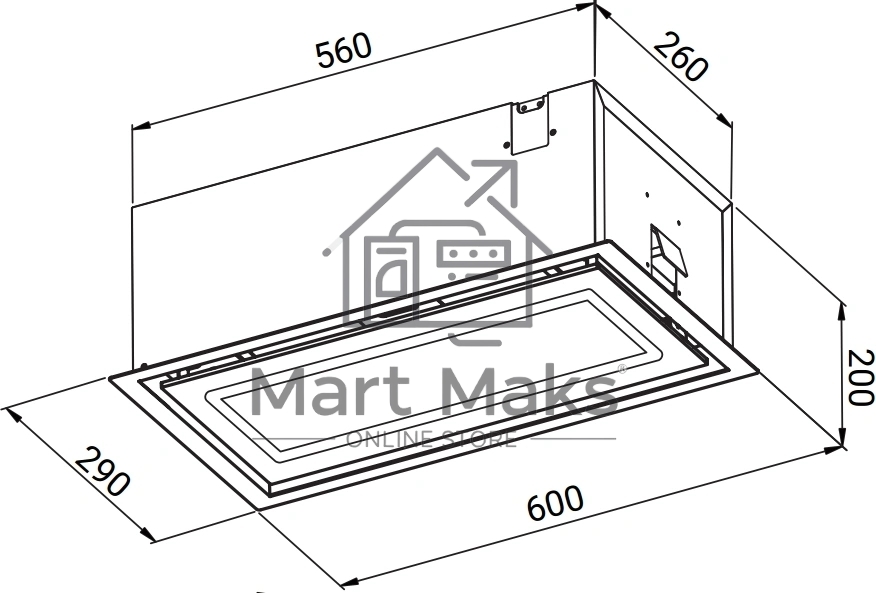 Вытяжка Weissgauff Quadra 600 Touch Black Glass