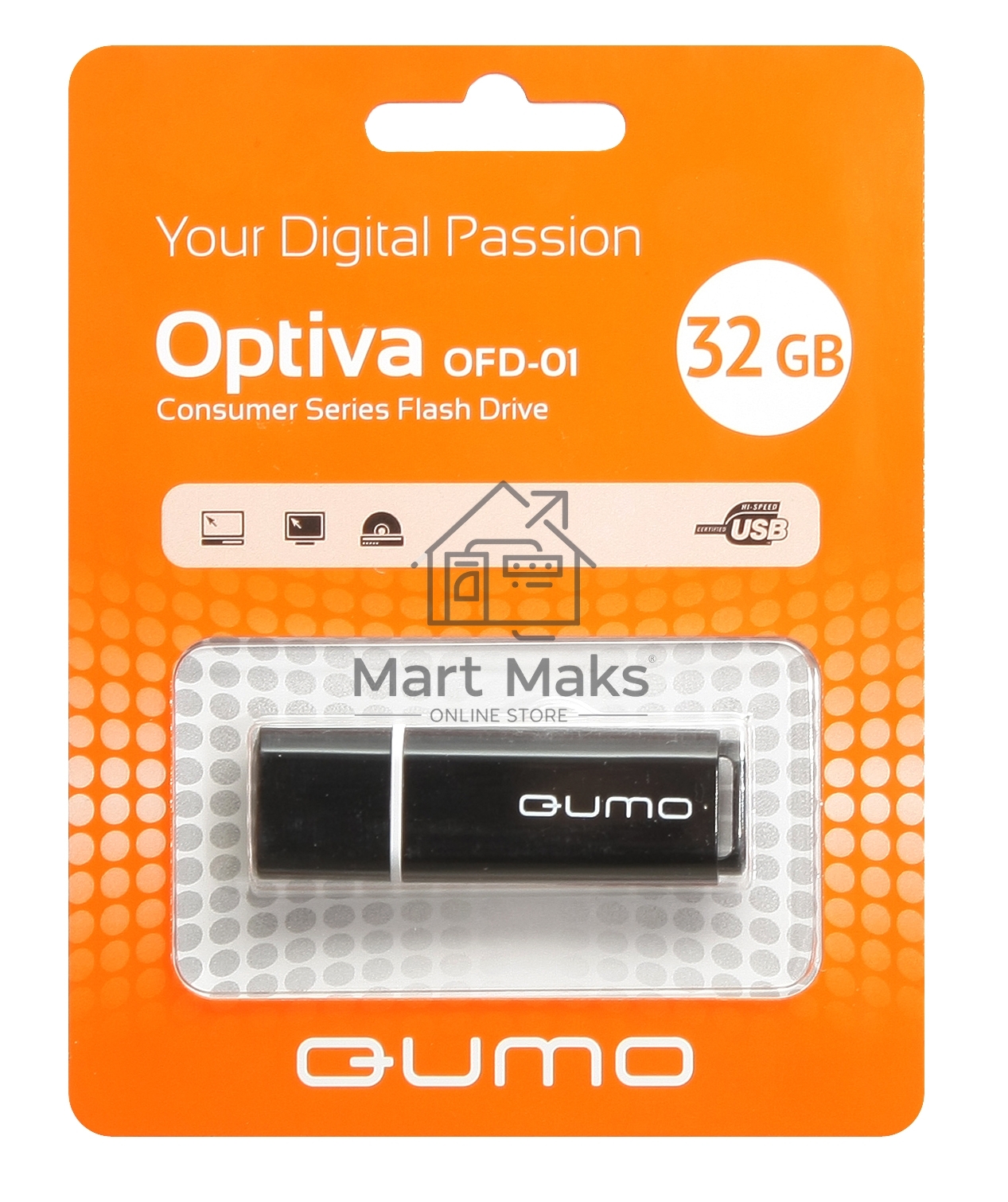Флешка USB R/W  2.0 QUMO 32GB Optiva 01 Black QM32GUD-OP1-black
