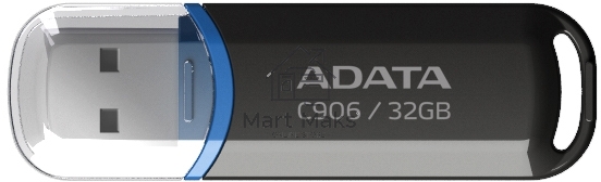 Флешка USB R/W ADATA R/W Flash Drive RTL (AC906-32G-RBK), 32Gb, USB 2.0, R/W 15/5, черный