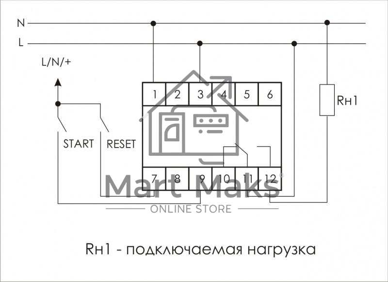 Реле времени PCS-516 (многофункц. (вход: START/RESET) 230В 8А 1перекл. IP20 монтаж на DIN-рейке)(аналог РВО-1М) F&F EA02.001.013