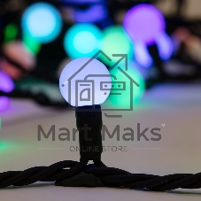Гирлянда Neon-night Мультишарики Ø17,5 мм, 10 м, черный каучук, 80 LED, цвет RGB