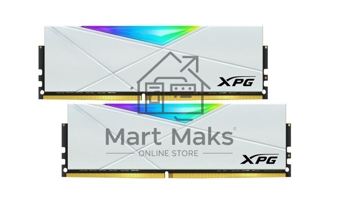 Оперативная память XPG Spectrix D50 RGB, DDR4, 8GB (1x8GB), 3600MHz, CL18, DIMM, с радиатором, белый, RGB