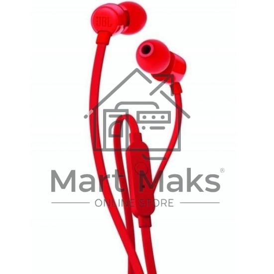 Наушники-гарнитура JBL T110 красный