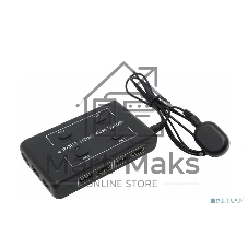 Переключатель KVM на 4 устройства ORIENT HS41, HDMI порты HDM + 2xUSB (клавиатура+мышь), поддержка 4K@30Hz, кнопка переключения на проводе 1.2 м, не требуется внешнее питание (31067)