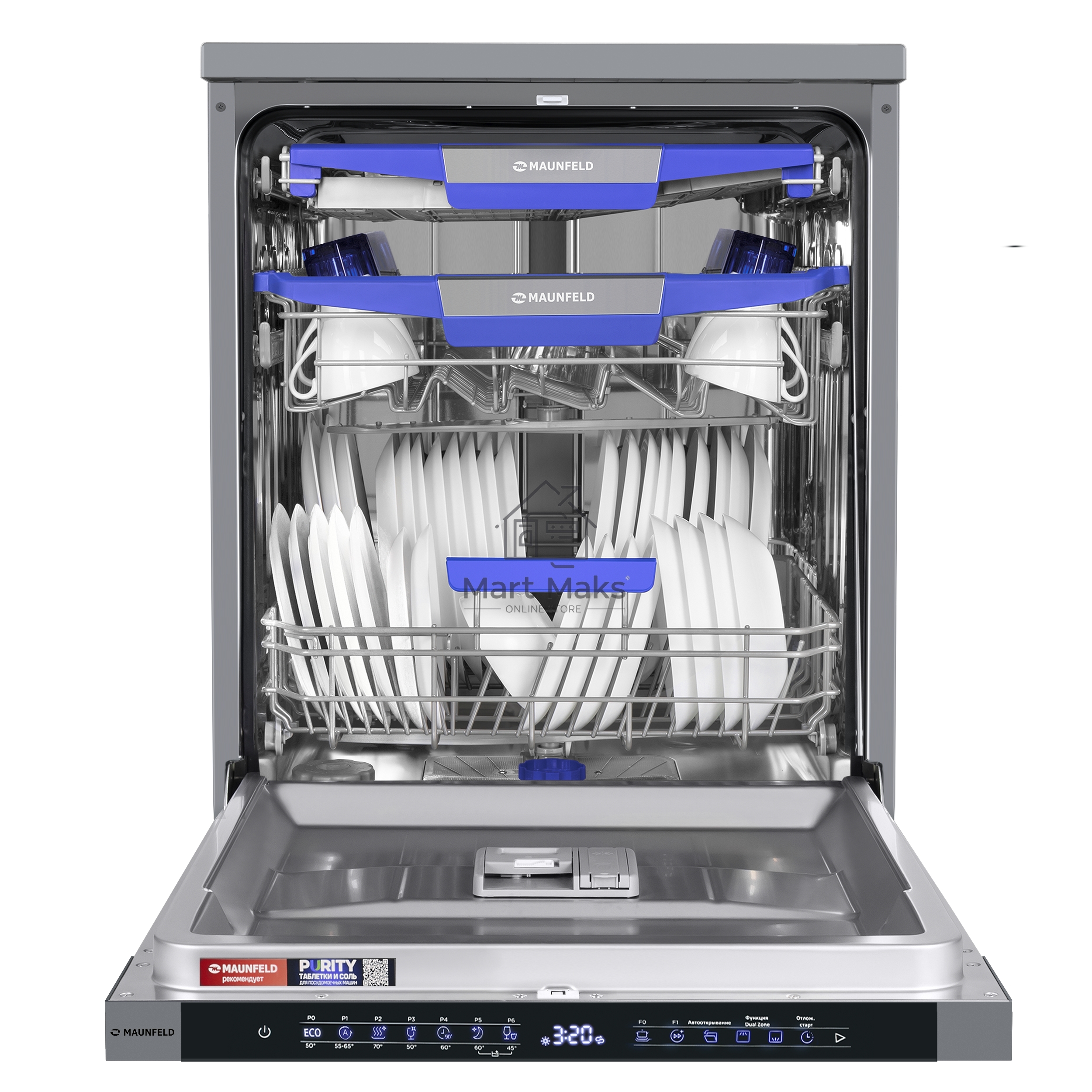 Посудомоечная машина Maunfeld MWF60331S Inverter, нержавеющая сталь, 59.8 см, 14 компл., 42 дБ, класс A+++