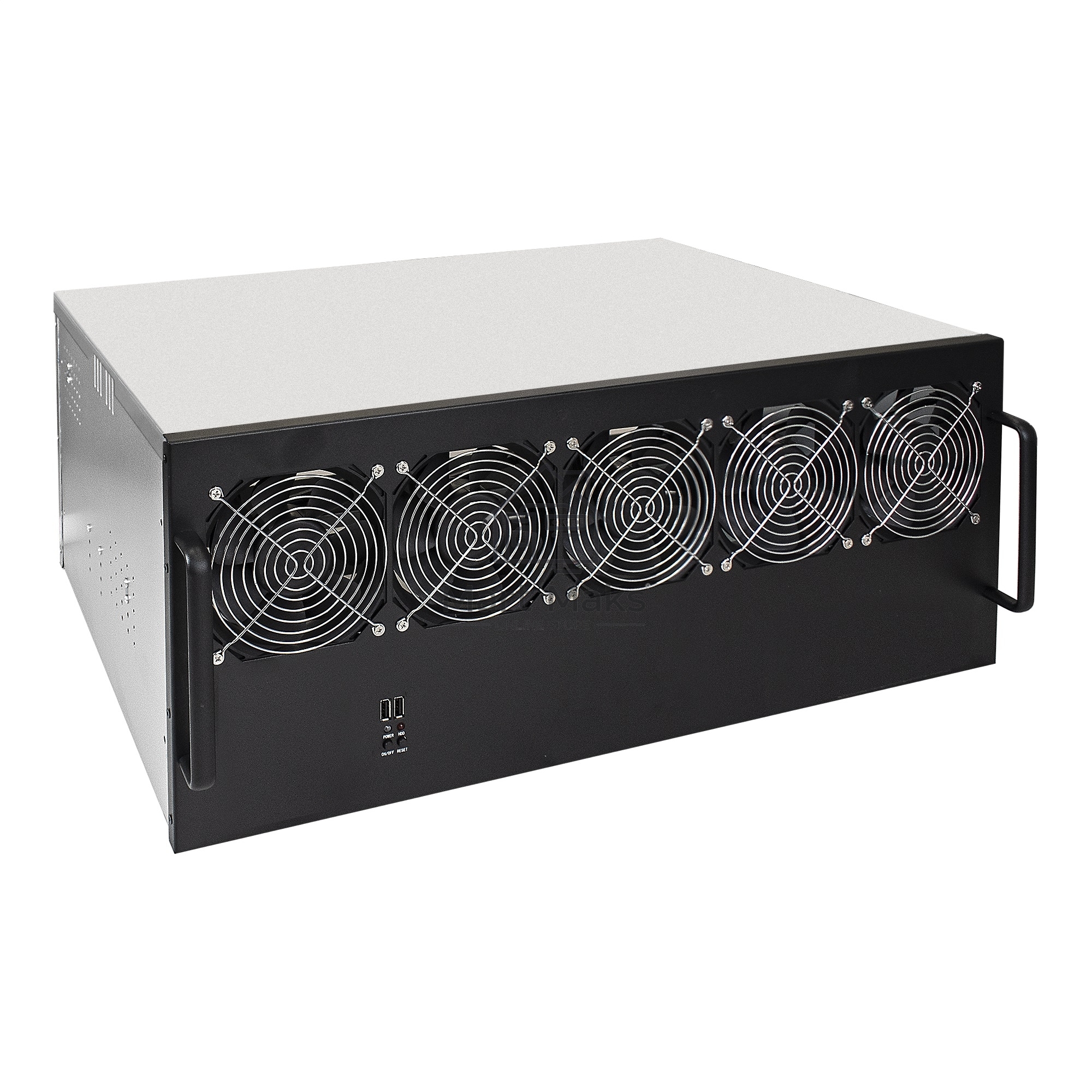 Корпус для майнинга Exegate EX270772RUS Pro 13-430 <без БП, 2*USB, 5*fan 120мм, места под: 13 видеокарт, 2 БП>