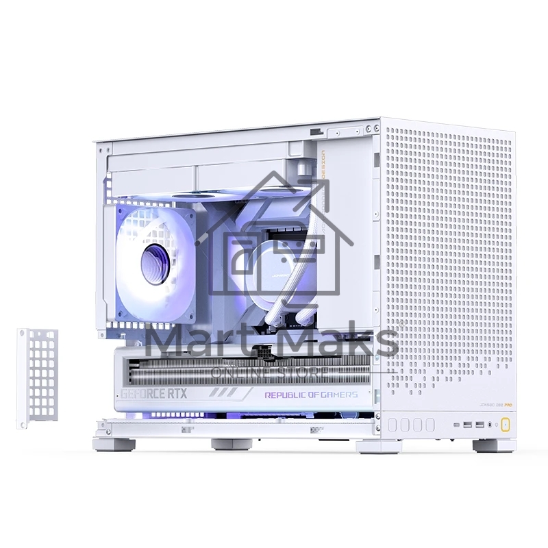 Корпус без блока питания Case JONSBO D32 PRO, Mini-Tower, TG, no fan, 2xUSB-A 3.2 + 1xUSB-C 3.2, mATX, mDTX, mITX White