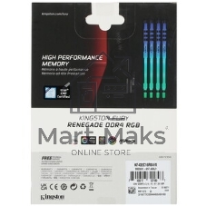 Оперативная память Kingston Fury Renegade, DDR4, 8GB (1x8GB), 3600MHz, CL16, DIMM, с радиатором, RGB, серебристый/черный