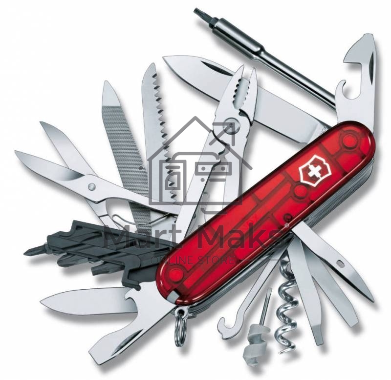 Нож перочинный Victorinox CyberTool L (1.7775.T) 91мм 39функций красный полупрозначный карт.коробка