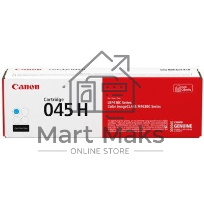 Картридж лазерный Canon 045C H голубой, 2200 стр., для i-SENSYS MF631/633/635, LBP611