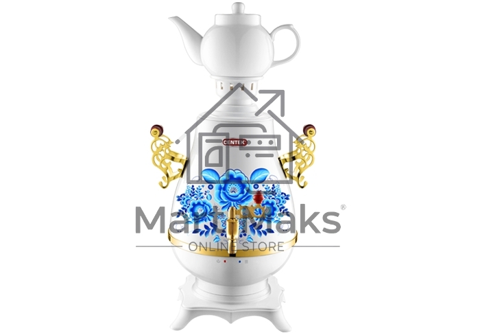 Самовар Centek CT-0092 A (белый+рисунок+золото), 4.0л, 2300Вт, поддерж.t + LED индикатор