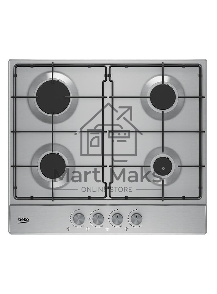 Встраиваемая газовая варочная поверхность Beko HIAG 64223 SX, Нержавеющая сталь