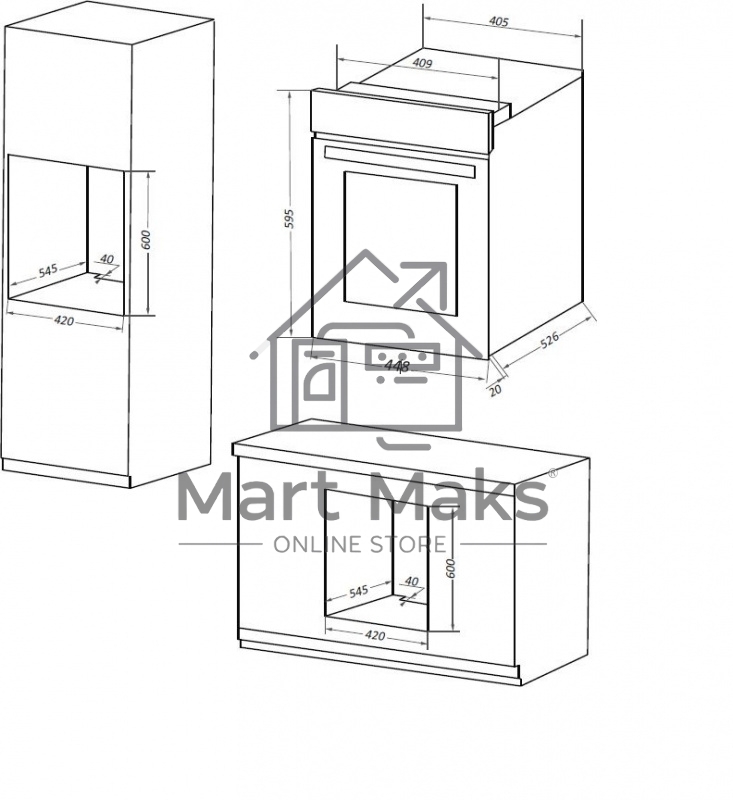 Шкаф духовой электрический Maunfeld EOEM516B, встраиваемый
