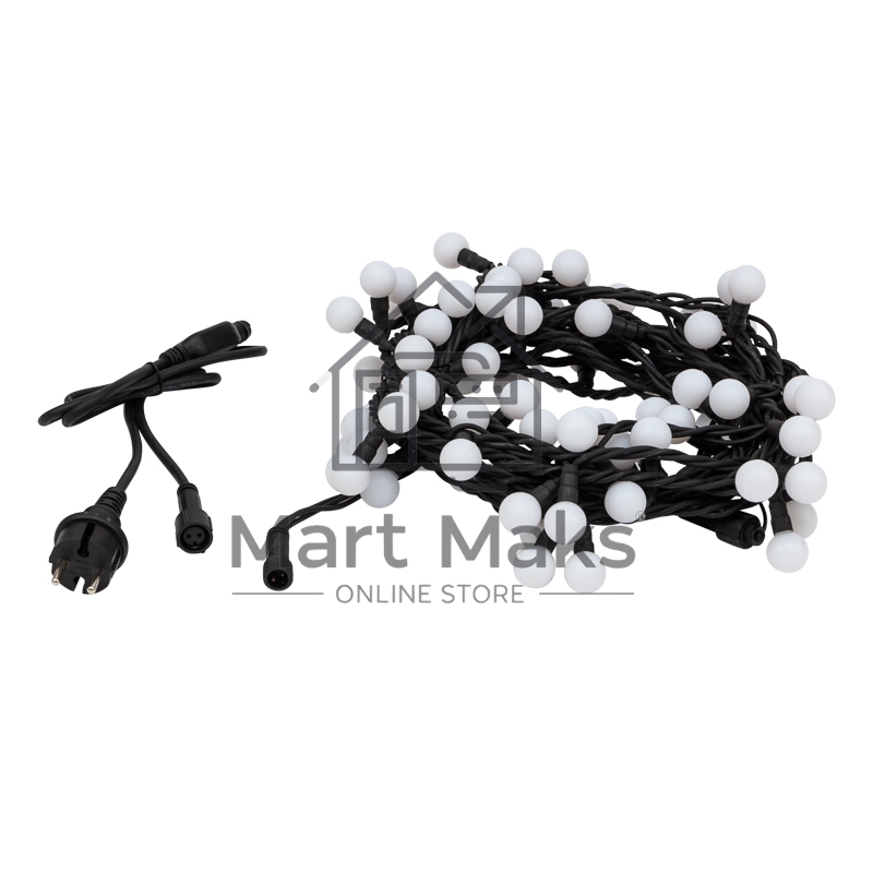 Гирлянда Neon-night Мультишарики Ø17,5 мм, 10 м, черный каучук, 80 LED, цвет RGB