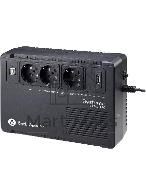 Источник бесперебойного питания Systeme Electriс Back-Save, 400VA/240W, 230V, Line-Interactive, AVR, 3xSchuko, USB charge(type A), USB