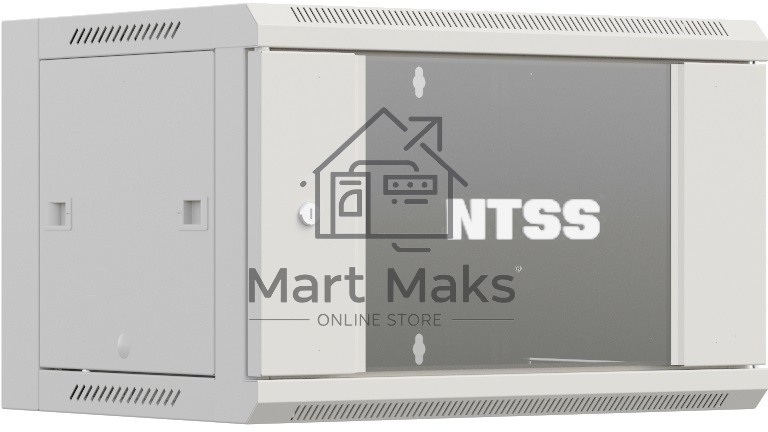 Шкаф коммутационный NTSS Премиум (NTSS-W15U6060GS) настенный 15U 600x600мм пер.дв.стекл 60кг серый IP20 сталь