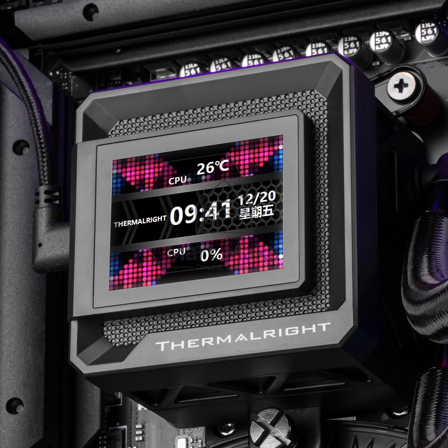 Водяное охлаждение для процессора Thermalright Frozen Warframe SE 240 ARGB Black (240mm, LED temp., Black, ARGB/ Fans: 2x120mm, 70.84CFM, 29.8dBA, 2000RPM/ Pump height 59mm, Rad thickness 27mm/ S: 1851, 1700, 1200, 115X, AM5, AM4)