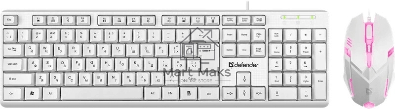 Клавиатура + мышка Defender LINE MOTION C-977 RU WHITE