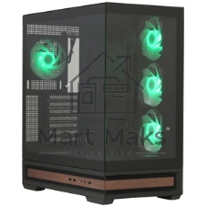 Компьютерный корпус ZALMAN P40 NAMU, ATX, черный, WINDOW, WOODEN ELEMENTS, 2xCombo(2.5” or 3.5”), 1xUSB TYPE-C, 2xUSB 3.0, SIDE 3x120мм ARGb, REAR 1x120мм ARGb