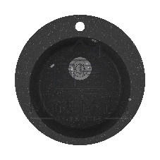 Мойка для кухни BAU Dream Black stone D 50, выпуск с сифоном в комплекте, черный камень