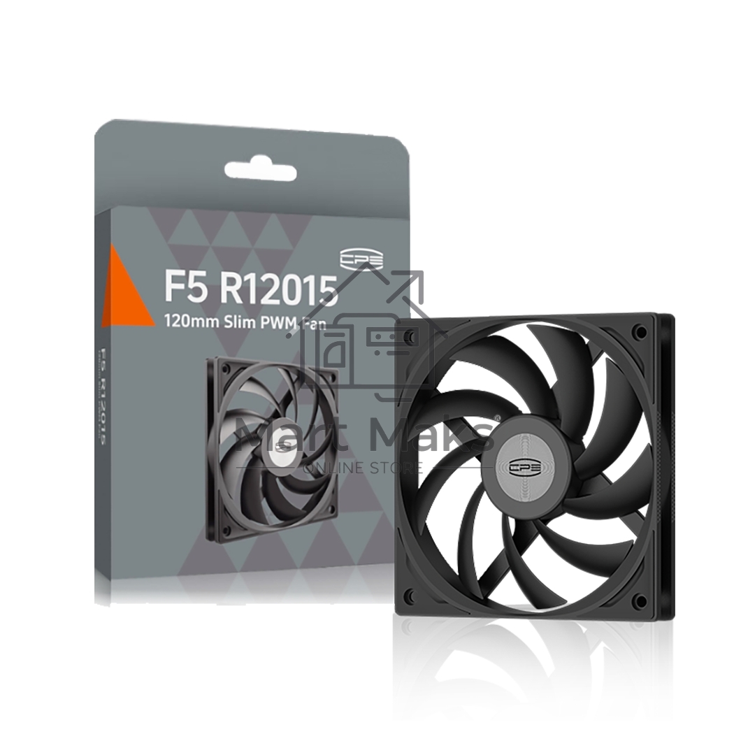Кулер для корпуса Case Cooler PCCooler F5 R12015 BK (120x120x15mm, 4-pin PWM, 68CFM, 35dBA, 2200RPM, Black)
