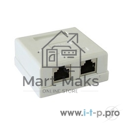 Монтажное оборудование Розетка GEMBIRD NAS214 RJ-45 кат.STP 5e внешняя экранированная 2 порта, 110&Krone