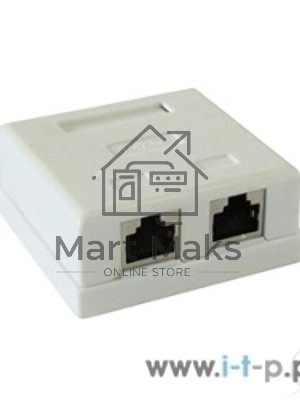 Монтажное оборудование Розетка GEMBIRD NAS214 RJ-45 кат.STP 5e внешняя экранированная 2 порта, 110&Krone