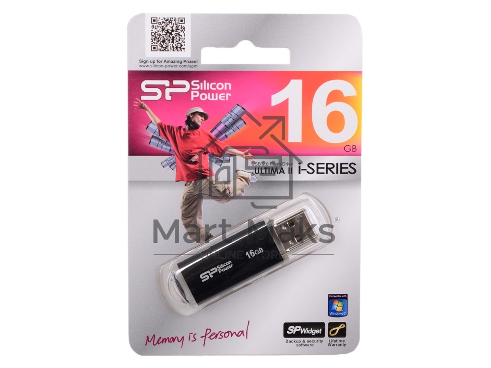 Флешка USB R/W R/W 16Gb Ultima II-I Series SP016GBUF2M01V1K USB2.0 черный