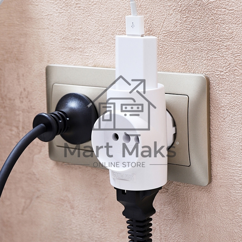 Тройник электрический 10 А без заземления белый Rexant