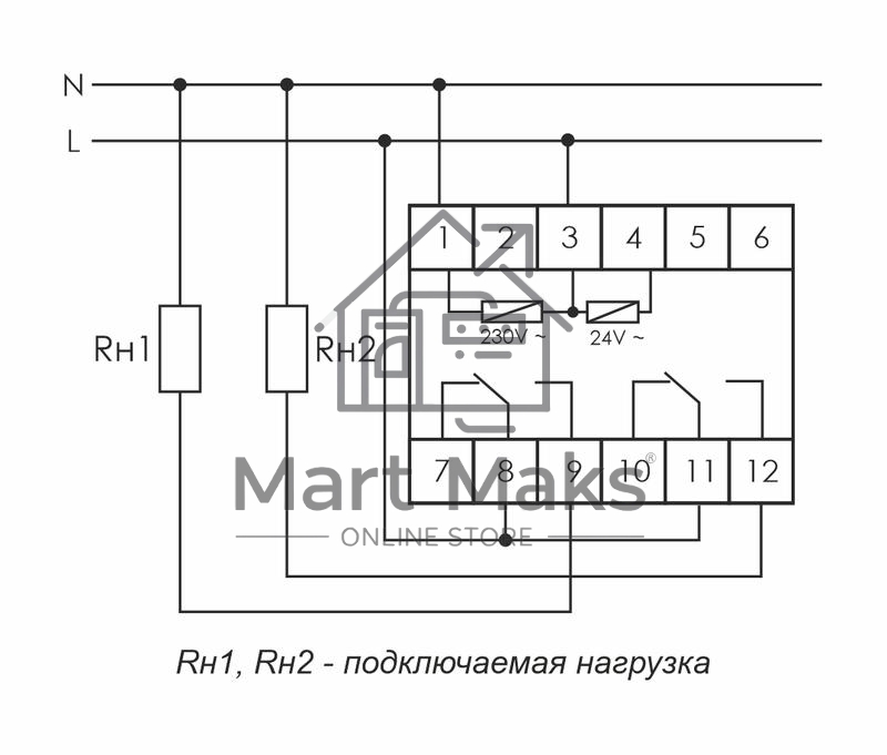 Реле времени PCU-510 (многофункц. 230В 2х8А 2перекл. IP20 монтаж на DIN-рейке) F&F EA02.001.009