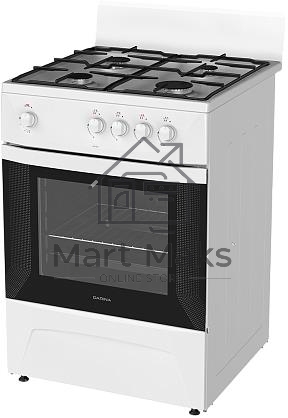 Плита газовая Darina C 1001 W белый/черный, конфорок 4 шт, духовка 50 л, 60 см x 85 см x 60 см