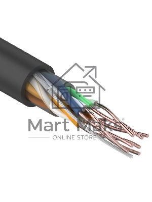 Кабель витая пара Rexant U/UTP, категория 5e, ZH нг(А)-HF, 4PR, 24AWG, внешний, черный, 305 м