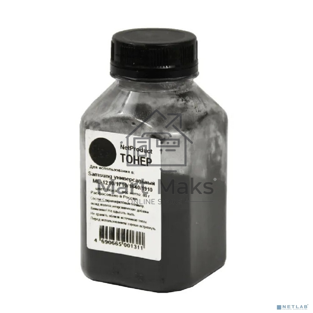 Тонер NetProduct для SAMSUNG универсальный ML-1210/1710/1640/1910 80 г, банка