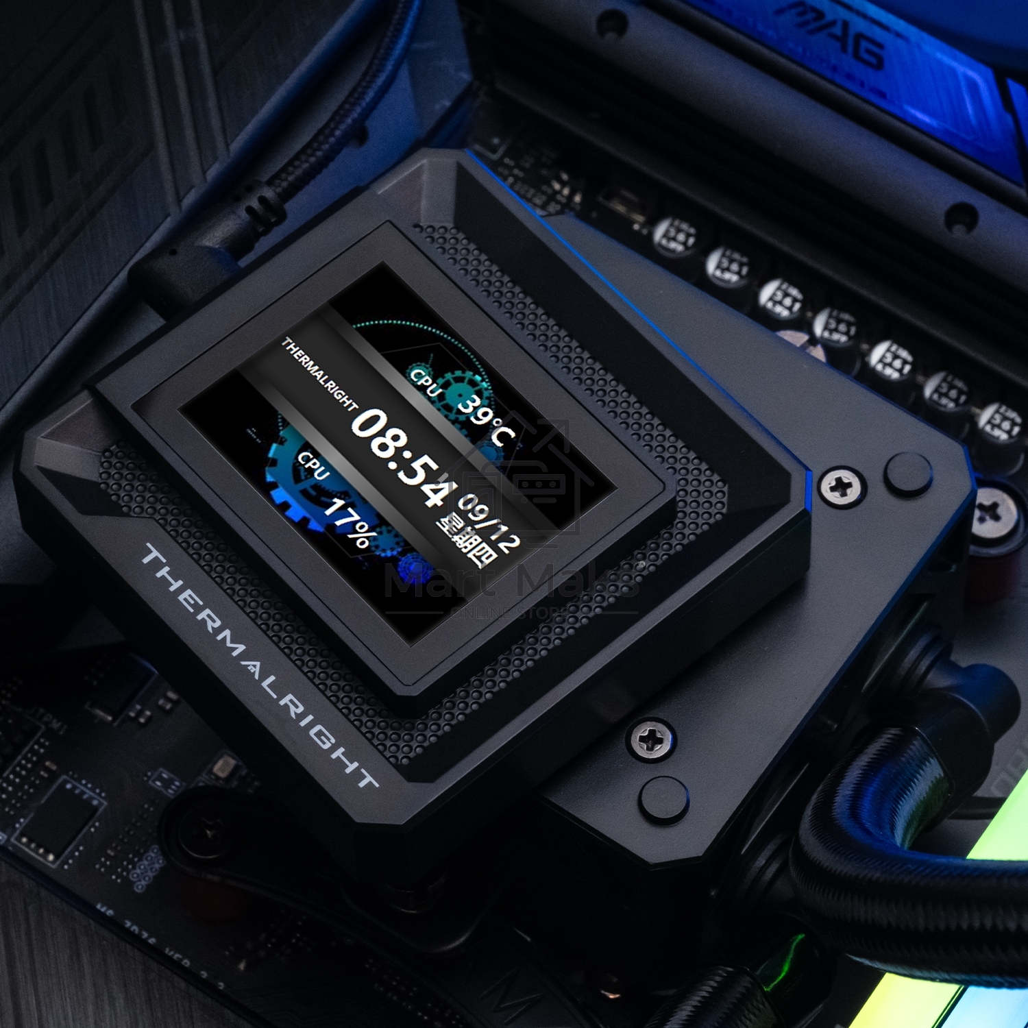 Водяное охлаждение для процессора Thermalright Frozen Warframe SE 240 ARGB Black (240mm, LED temp., Black, ARGB/ Fans: 2x120mm, 70.84CFM, 29.8dBA, 2000RPM/ Pump height 59mm, Rad thickness 27mm/ S: 1851, 1700, 1200, 115X, AM5, AM4)